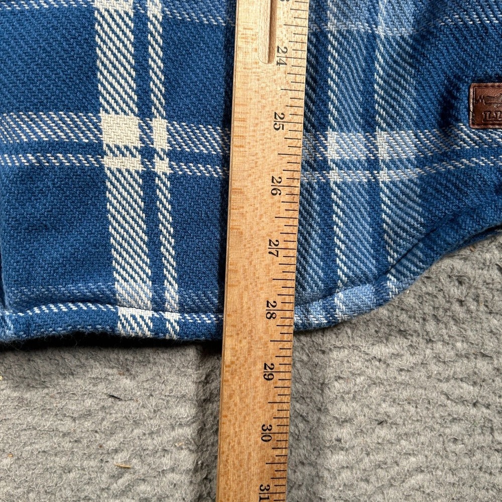 L.L. Bean Blue and White Plaid Casual Button-Down Shirt - Picture 6 of 8